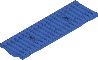 Produktbild von Hauraton Recyfix PRO 100 Stegrost SW 110/9 horizontaler Schubsicherung Klasse C 250 wasser-blau 500 mm x 149 mm x 38 mm