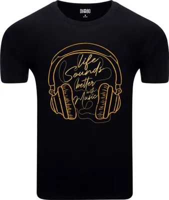 Immagine prodotto di Diarbo t-shirt da uomo con stampa amante della musica Life with music nero taglia XS