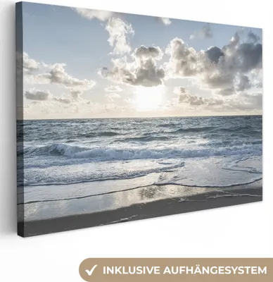 Obrázek produktu pro OneMillionCanvasses® - Plátno - Moře - Mraky - Německo, nástěnný obraz, nástěnné dekorace obrazy obývací pokoj, 30x20cm