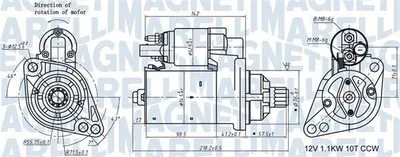 Produktbild von MAGNETI MARELLI 063721322010 Starter Anlasser 1,1kW für VW GOLF VI (5K1) 12V