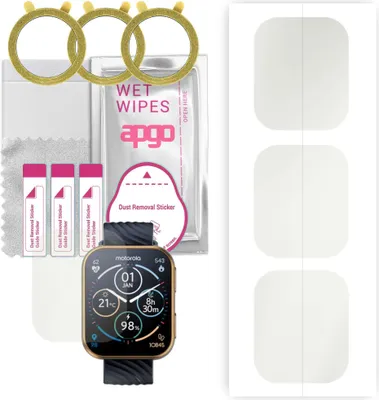 Produktbild von apgo 3 Stück Schutzfolie, Matt, kompatibel mit Motorola Moto Watch 200 Smartwatch, Hydrogel Displayschutzfolie mit Positionierhilfe, Displayfolie, robust und kratzfest