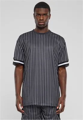 Obrázok produktu pre Pánske tričko Urban Classics Oversized Striped Mesh Tee black/white - XXL