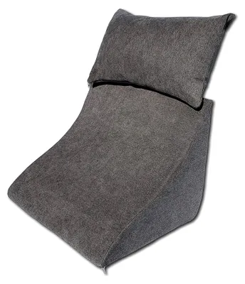Produktbild von Lesekissen-Set für Bett und Sofa – Ergonomisches Keilkissen und weiches Sofakissen zum Lesen, Fernsehen und Entspannen (dunkelgrau)
