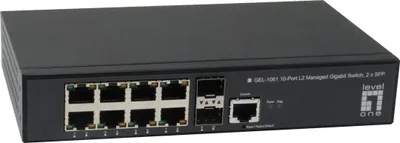 Imagen del producto de LevelOne GEL-1061, Gestionado, Nivel 2, Gigabit Ethernet (10/100/1000), Montaje en rack