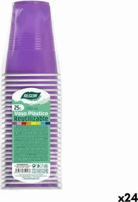 Obrázek produktu pro Sada opakovaně použitelných kelímků algon fuchsiová 24 kusů 250 ml (25 kusů)