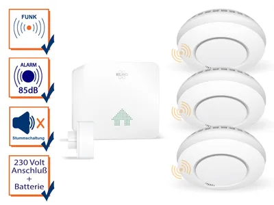 Produktbild von ELRO Connects SF500S Rauchmelder Kit - Intelligente Brandschutzlösung für Ihr Zu