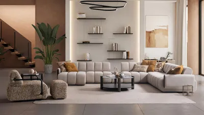 Produktbild von Moderner Stoffsessel Designer Einsitzer  Textilsessel