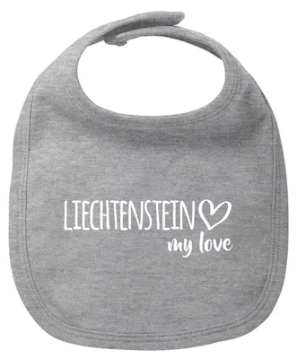 Produktbild von Huuraa Baby Lätzchen Liechtenstein my love Heather Grey Klettverschluss Baumwolle Latz Geschenkidee