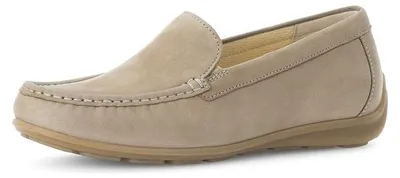 Produktbild von Gabor Damen Mokassins aus Rauleder in Beige, Casual-Look mit profilierter Laufsohle