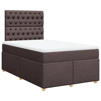 Produktbild von Boxspringbett mit Matratze Dunkelbraun 120x190 cm Stoff