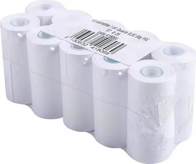 Produktbild von Exacompta 41806E 10er Pack Kassenrollen, 1-lagig Offset(holzfrei) standard, Breite: 57mm, Länge 6,5m, ideal für Tischrechner, 60g/m² extra-weiß für Tischrechner und Rechenmaschinen