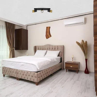 Image de Plafonnier 3 Spots Orientables NOIR et OR pour Ampoule GU10