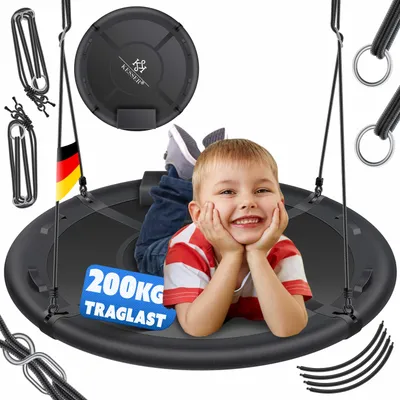 Produktbild von KESSER® Nestschaukel 60cm Tellerschaukel Hängeschaukel Rundschaukel Schaukel verstellbar Garten-Schaukel Kinderschaukel Indoor - Outdoor-Schaukel für Kinder & Erwachsene