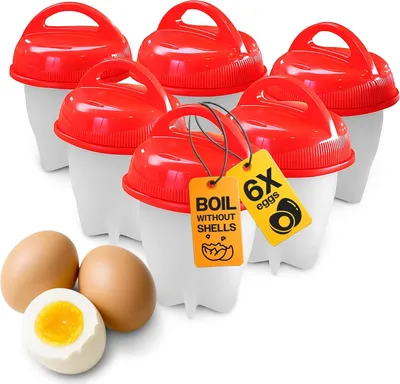 Image de Cuiseur à œufs antiadhésif pour 6 œufs sans coquille - Accessoire de cuisine pour cuire rapidement des œufs ou des omelettes - Œufs faciles