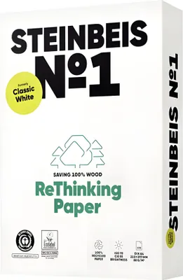Produktbild von Steinbeis Classic White Kopierpapier A3 80g 70er weiße Recycling Pap.