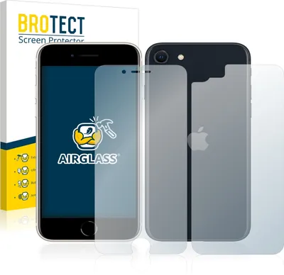 Produktbild von BROTECT Schutzglas für Apple iPhone SE 3 2022 (Display+Rückseite) Schutzfolie Panzer Folie Glas Display Schutz klar