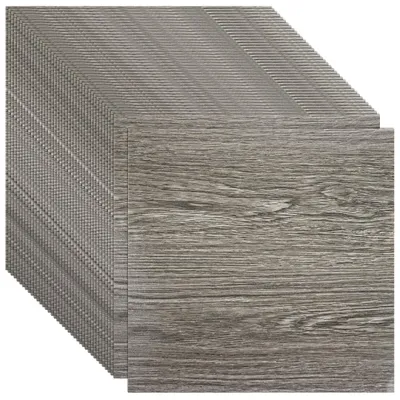 Imagen del producto de Elzusha - Revestimiento de suelo de PVC, 40 piezas - Autoadhesivo - Antideslizante - Impermeable - Placas decorativas - 30 cm x 30 cm - Azulejos de vinilo