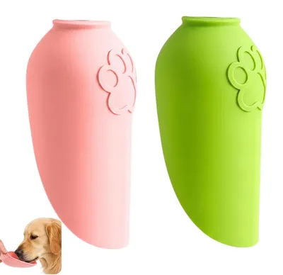 Produktbild von Set mit 2 tragbaren Trinkschalen aus Silikon für Hunde