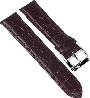 Produktbild von Hugo Boss Uhrenarmband Leder Band Dunkelbraun 22mm für 1512636