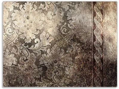 Produktbild von Wallario Glasunterlage, Schneidebrett aus Glas, Größe 30 x 40 cm, Motiv Schnörkelmuster in dunkelbraun