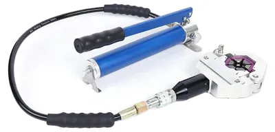 Imagen del producto de Máquina para crimpar mangueras hidráulicas, fabricada con aleación de aluminio duradera, versátil para sistemas automotrices, color negro