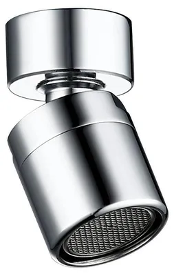 Immagine prodotto di Rubinetto per cucina e bagno - Regolatore di flusso per rubinetto, filettatura interna da 22 mm - Girevole a 360° - Aeratore a risparmio idrico - Ottone - Cromato