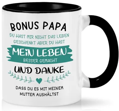 Kaffeetasse 11 oz, lustiger Spruch für Bootsväter, schwarz