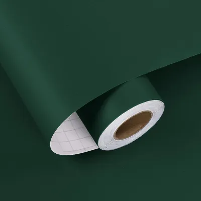 Imagen del producto de Papel tapiz autoadhesivo, color verde oscuro, con motivos vintage, ideal para cocinas y muebles, 45x200 cm