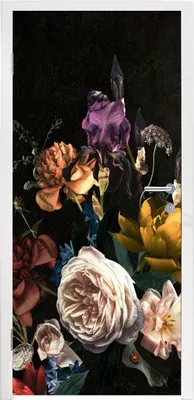Produktbild von MuchoWow® Türtapete Selbstklebende Türfolie Blumen - Rosen - Muster 85x215 cm Türposter Türaufkleber Klebefolie Türklebefolie - Aufkleber für türen - Türplakat - Dekoration