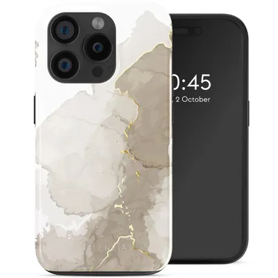 Produktbild von Selencia Vivid Rückabdeckung mit MagSafe iPhone 15 Pro - Marble Light Brown