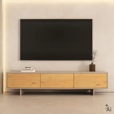 Produktbild von Lowboard ARTO 185 cm, Massivholz, TV bis 75 Zoll - Eiche/Kaschmir