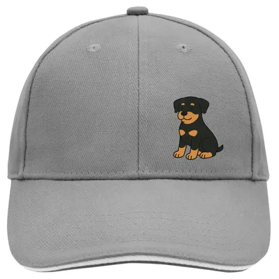 Produktbild von Huuraa Cappy Mütze Rottweiler Rotti Comic Dark Grey/White Baumwolle 6-Panel Kappe Geschenkidee