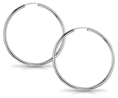 Produktbild von MATERIA Ohrringe Creolen Damen Frauen - 925 Sterling Silber Kreolen Ringe 29mm dünn in Box SO-105