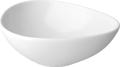 Zdjęcie produktu dla Umywalka nablatowa ceramiczna Moduo 45 owalna, designerska, 44x35,5 cm, bez otworu baterii i przelewu, nowoczesny styl