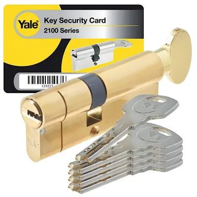 Immagine prodotto di Cilindro Yale 2100 con maniglia in ottone, modello 30/50G