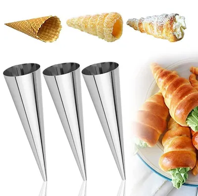 Produktbild von 12 Stück Cannoli Formen Edelstahl Schillerlockenform Backröhrchen