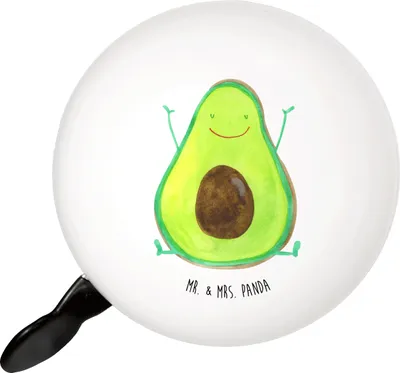 Produktbild von Mr. & Mrs. Panda Fahrrad Klingel Avocado Glücklich - Weiß - Geschenk, Frucht, Freude, Fahrradklingel, Juhuu, Chaos, Fahrradglocke, glocke, Fahrrad-Klingel, Gesund