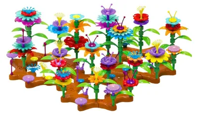 Produktbild von DIY Blumen Bausteine Set 148 Teile Bunter Garten
