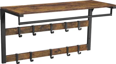 Produktbild von Songmics Wandgarderobe mit Ablage 80cm Vintagebraun-Schwarz