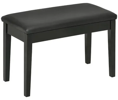 Immagine prodotto di Panca per pianoforte con seduta in ecopelle | Colore: nero | Dimensioni: 35x75x49 cm