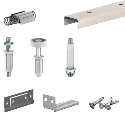 Produktbild von Schiebetürbeschlag FALTSYSTEM SLID'UP 200, Laufschiene 1822 mm, für 4 Paneele bis 14 kg, für Falttüren, Schränke, Nischen