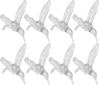 Produktbild von 8 transparente Acryl-Vogelanhänger zum Aufhängen an Baumzweigen für Partys, Hochzeiten und DIY-Dekorationen