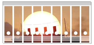 Produktbild von Wallario Ordnerrücken Sticker, selbstklebend für breite Ordner, 9 Stück, Motiv Ozeandampfer im Sonnenuntergang