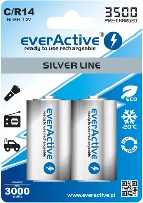Produktbild von Everactive EVHRL14-3500, Wiederaufladbarer Akku, C, Nickel-Metallhydrid (NiMH), 1,2 V, 2 Stück(e), 3500 mAh