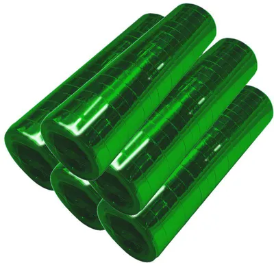 Produktbild von 5 Glitzer Luftschlangen grün metallic