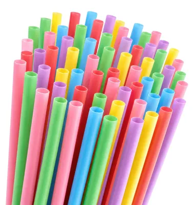 Imagen del producto de Pajitas reutilizables de colores, 100 unidades, para leche y zumos