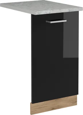 Obrázek produktu pro Čelní panel myčky Vicco R-Line Černý vysoký lesk 45 cm s pracovní deskou, Model 54960