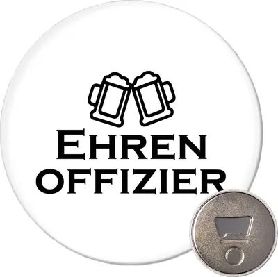 Produktbild von Huuraa Magnet Ehrenoffizier Schützenfest 59mm Kühlschrankmagnet rund Flaschenöffner Geschenkidee