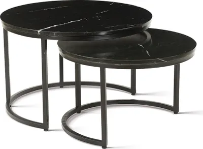 Produktbild von Stozy Couchtisch Set Rumi Marmor Schwarz U-Bein
