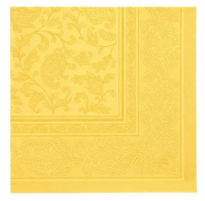 Produktbild von Papstar Servietten "ROYAL Collection" 1/4-Falz 40 x 40 cm gelb "Ornaments" 5 x 50 Stück